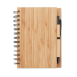 Carnet avec stylo et couverture en bambou A5 couleur bois 1