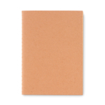 Bloc-notes A6 recyclé avec couverture en carton, pages unies couleur beige deuxième vue