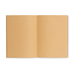Bloc-notes A6 recyclé avec couverture en carton, pages unies couleur beige troisième vue