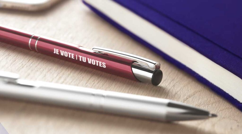 Stylo publicitaire pour elections