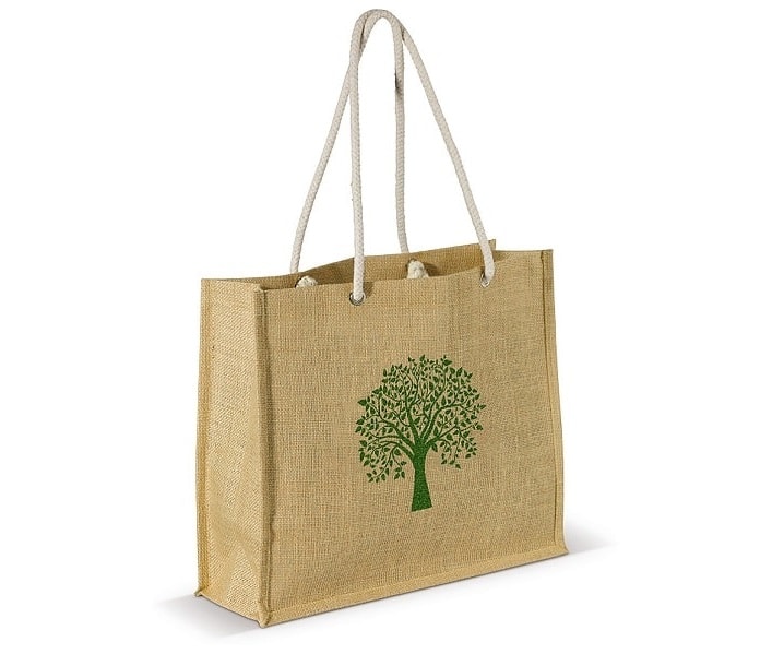 Sac en jute personnalisé avec le logo d'une entreprise