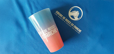 Gobelet association coeur de rose