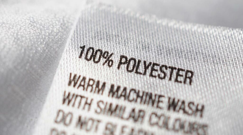 étiquette 100% polyester