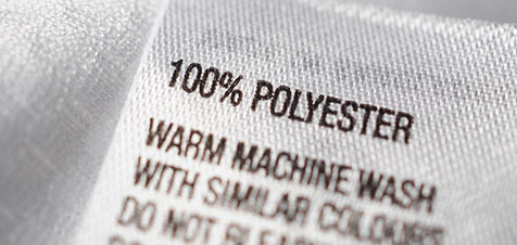 label 100% polyester