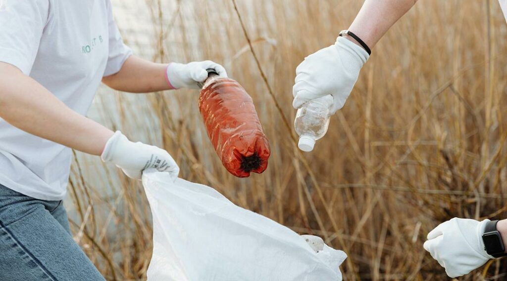 collecte de déchets dans la nature
