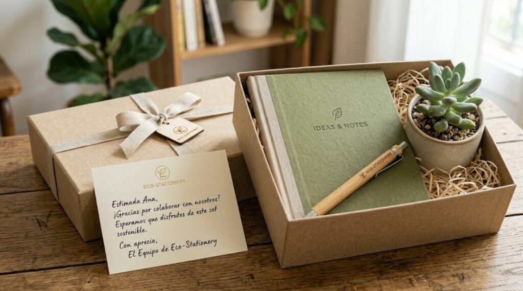 coffret d'entreprise avec carnet et stylo personnalisés