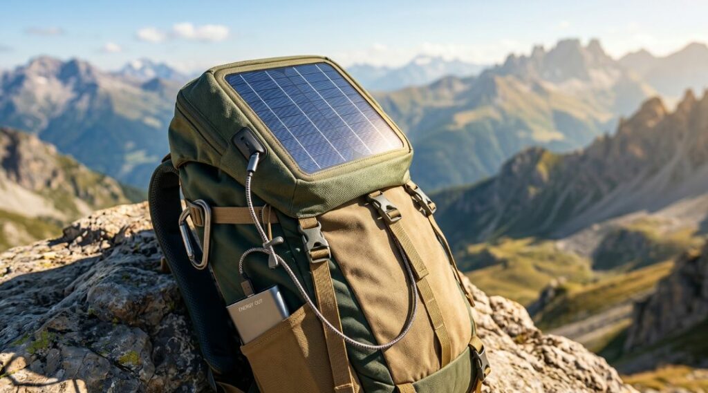 sac à dos avec panneau solaire