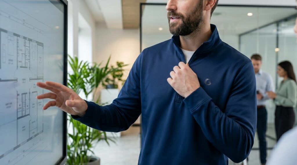 sweat en tissu technique avec col montant