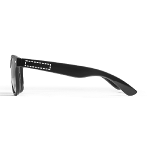 Position de marquage lunettes de soleil branche gauche avec tampographie