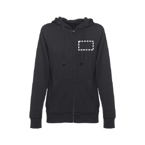 Sweat zip avec capuche poitrine