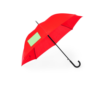 Sur un panneau du parapluie