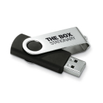 Clé USB personnalisable pas chère en caoutchouc de couleurs Techmate couleur noir