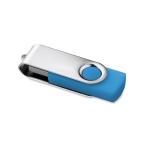 Clé USB personnalisable pas chère en caoutchouc de couleurs Techmate couleur turquoise