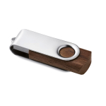 Clé USB en bois clair ou foncé avec clip pivotant Woodmate couleur bois foncé