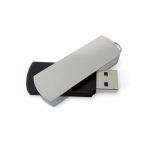 Clé USB rotative colorée en alu et finition rectangulaire Metalflash couleur noir
