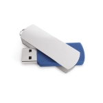 Clé USB rotative colorée en alu et finition rectangulaire Metalflash couleur bleu