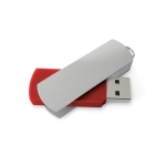 Clé USB rotative colorée en alu et finition rectangulaire Metalflash couleur rouge