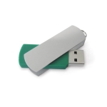 Clé USB rotative colorée en alu et finition rectangulaire Metalflash couleur vert