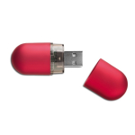 USB publicitaires économiques en forme de capsule Infocap couleur rouge