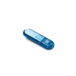 Clé USB personnalisée pas cher en plastique transparent Infotech couleur bleu