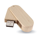 Clés USB rotatives personnalisées en bois Rotowood couleur bois clair