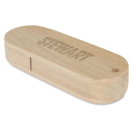 Clés USB rotatives personnalisées en bois Rotowood couleur bois clair
