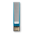 Clés USB plates personnalisées avec clip en métal Metalclip couleur bleu