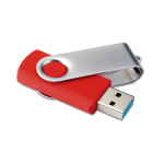 Clé USB sérigraphiée exclusive 3.0 avec corps caoutchouc Techmate 3.0 couleur rouge