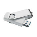 Clé USB sérigraphiée exclusive 3.0 avec corps caoutchouc Techmate 3.0 couleur blanc
