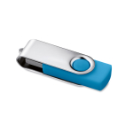 Clé USB sérigraphiée exclusive 3.0 avec corps caoutchouc Techmate 3.0 couleur turquoise