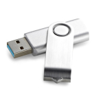 Clé USB sérigraphiée exclusive 3.0 avec corps caoutchouc Techmate 3.0 couleur argenté mat