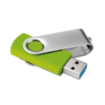 Clé USB sérigraphiée exclusive 3.0 avec corps caoutchouc Techmate 3.0 couleur vert lime