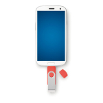 Clés USB d'entreprise allongées avec connexion mobile Techmate Otg couleur rouge