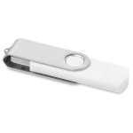 Clés USB d'entreprise allongées avec connexion mobile Techmate Otg couleur blanc