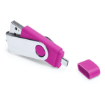 Clés USB d'entreprise allongées avec connexion mobile Techmate Otg couleur fuchsia