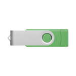 Clés USB d'entreprise allongées avec connexion mobile Techmate Otg couleur vert clair