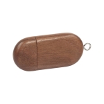 Clé USB publicitaire en bois de forme ovale USB Bois Ovale couleur bois foncé