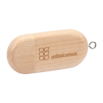 Clé USB en bois au format 3.0 de forme ovale compacte Oval 3.0 couleur bois clair