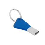Stylo USB d'entreprise élégant avec système rotatif et stylet Line couleur bleu