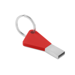 Stylo USB d'entreprise élégant avec système rotatif et stylet Line couleur rouge