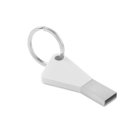 Stylo USB d'entreprise élégant avec système rotatif et stylet Line couleur blanc