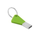 Stylo USB d'entreprise élégant avec système rotatif et stylet Line couleur vert lime