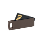Clé USB compacte avec clip de couleur rotatif couleur marron