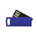 Clé USB compacte avec clip de couleur rotatif couleur bleu