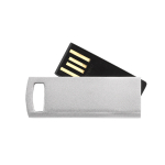 Clé USB compacte avec clip de couleur rotatif couleur argenté