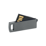 Clé USB compacte avec clip de couleur rotatif couleur titan