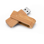 USB rotatif en bois de bambou dans des tons sombres et clairs Ecotwist couleur bois foncé
