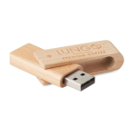 USB rotatif en bois de bambou dans des tons sombres et clairs Ecotwist couleur bois foncé