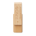USB rotatif en bois de bambou dans des tons sombres et clairs Ecotwist couleur bois foncé