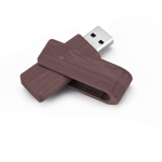 USB rotatif en bois de bambou dans des tons sombres et clairs Ecotwist couleur acajou